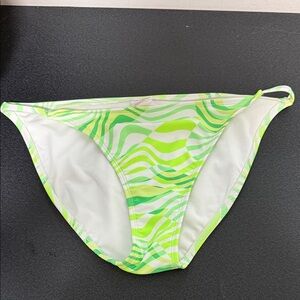 Green Patterned Women's Swim Bottom Y2K